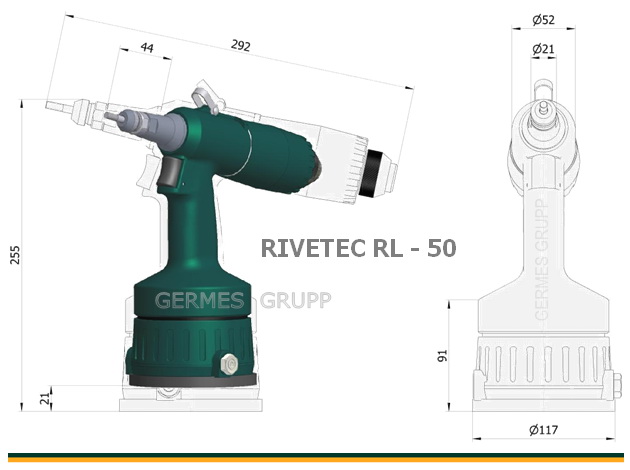 пневмогидравлический заклепочник RL 50 Rivetec