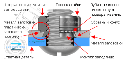 запрессовочный крепеж - гайка